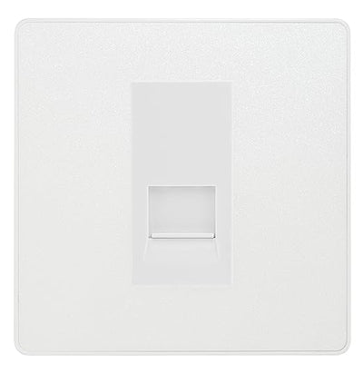 BG Evolve Pearlescent White Single RJ11 Telephone Socket PCDCLRJ111 - White Insert by British General (BG-PCDCLRJ111W)