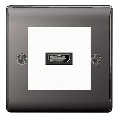 BG Nexus Black Nickel HDMI Socket White insert by British General (BG-EMHDMIW+NBNEMS2-1)