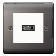 BG Nexus Black Nickel HDMI Socket White insert by British General (BG-EMHDMIW+NBNEMS2-1)