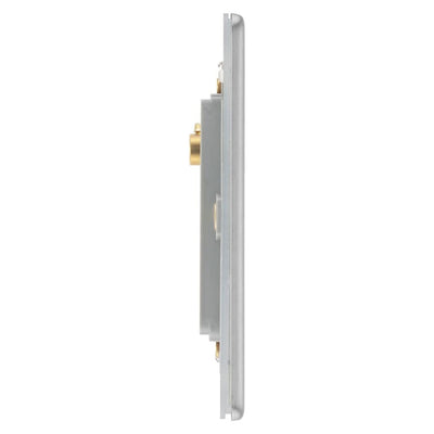 BG Screwless Brushed Steel 45A Flex Outlet Euro Module | Black Insert