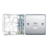 BG Nexus Polished Chrome Single Slave Telephone Socket NPCBTS1 with 35mm Steel Back Box