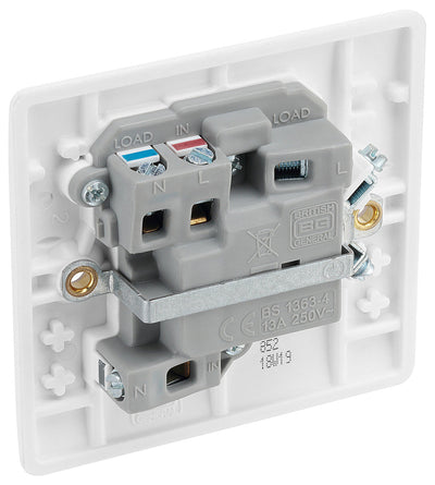 BG 852 Moulded Round Edge | White | 13A 2 Pole Neon Switched Fused Connection Unit by British General (BG-852)
