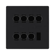 BG Evolve Matt Black 7 Gang Trailing Edge LED Dimmer Light Switch 2 Way Custom Switch by British General (Evolve-MB-CUSTOM-7GANG-7x-DIMMER-2WAY)