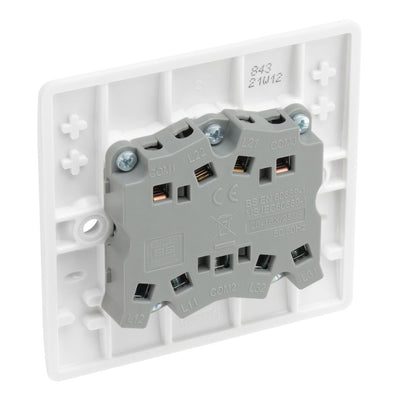 BG Nexus 3 Gang 20A 16AX Triple Wall Light Switch White & 50mm Pattress Back Box