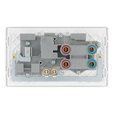 BG Evolve Pearlescent White 45A Switch 13A Switched Socket Cooker Control Unit PCDCL70W with 35mm Steel Back Box
