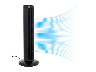 Bremmer Tower Blade Fan in Black, 29 Inch by Corby of Windsor (Corby-25743)