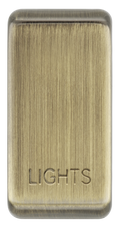 BG RRLTAB Nexus Grid Rocker Embossed (LIGHTS) - Antique Brass