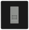 BG Screwless Matt Black Single RJ11 Telephone Socket FFBRJ111 - Grey Insert by British General (BG-FFBRJ111G)