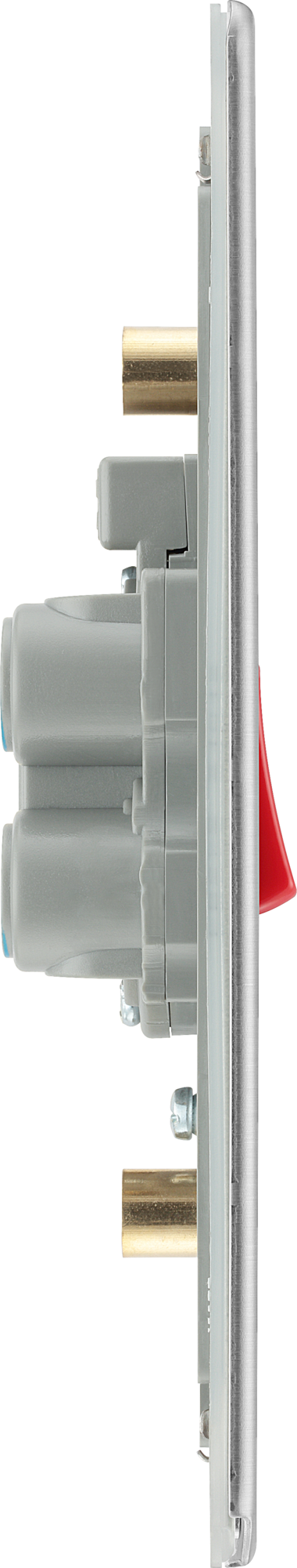 BG Electrical FBS72 Nexus Screwless Flat-Plate Cooker Switch Brushed Steel Neon 2 Way 45A