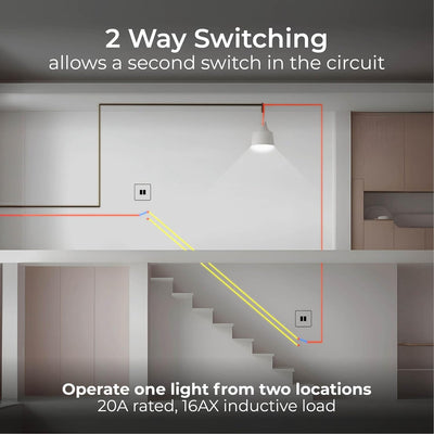 BG MC542 Metal Clad 20A 16AX 2 Way Double Light Switch by British General (BG-MC542)