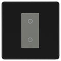 BG Nexus Screwless Matt Black Single Master Touch Dimmer Switch - Grey Insert
