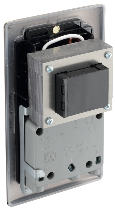 BG NAB20B Nexus Metal Antique Brass 115-230V Dual Voltage Shaver Socket