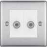 BG Nexus Metal Brushed Steel Double Satellite Socket NBS642W by British General (BG-NBS642W)