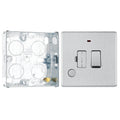 BG Screwless Brushed Steel 13A Switched Spur + Neon + Flex Outlet FBS53 with 25mm Steel Back Box