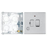 BG Screwless Brushed Steel 13A Switched Spur + Neon + Flex Outlet FBS53 with 25mm Steel Back Box by British General (BG-FBS53+HGS02)