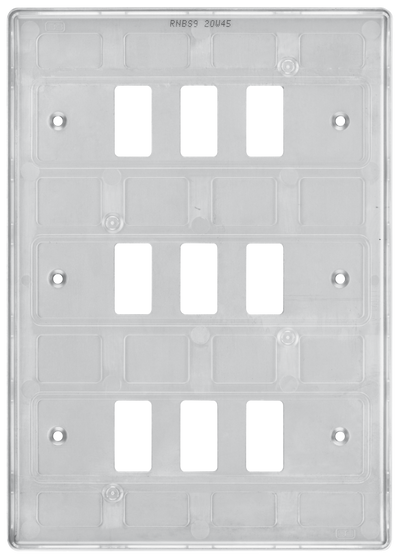 BG RNBS9 Nexus Grid Brushed Steel 9 Module Front Plate