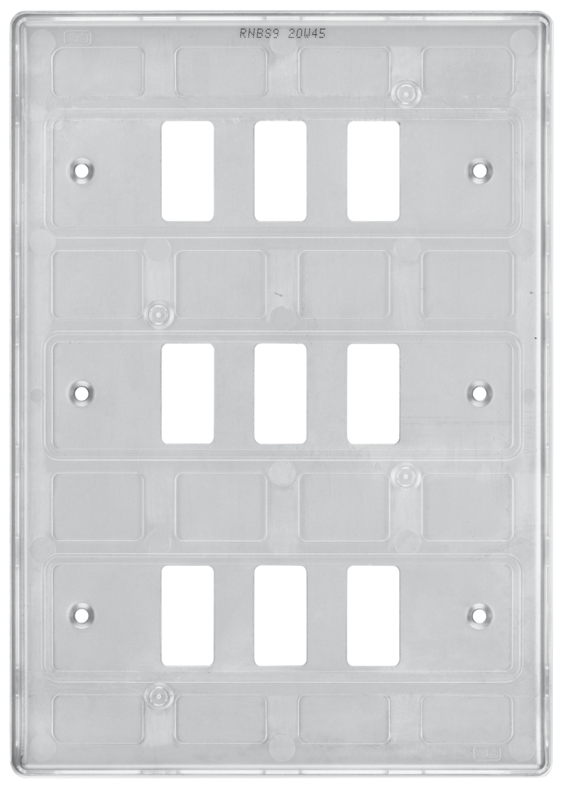 BG RNBS9 Nexus Grid Brushed Steel 9 Module Front Plate