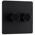 BG Evolve PCDMB82B Matt Black 2 Gang 200W Edge Switch-Black Insert