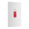 BG 972 Moulded Square Edge | White | 2 Gang 45A 2 Pole Neon Cooker Switch