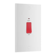 BG 972 Moulded Square Edge | White | 2 Gang 45A 2 Pole Neon Cooker Switch by British General (BG-972)