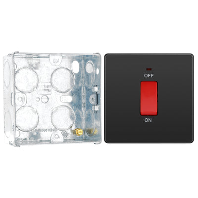 BG Evolve Black Chrome 45A DP Single Plate + Neon PCDBC74B with 35mm Steel Back Box
