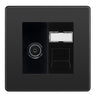 BG Evolve Black Chrome TV Aerial & RJ45 CAT6 Data Socket - Black Insert by British General
