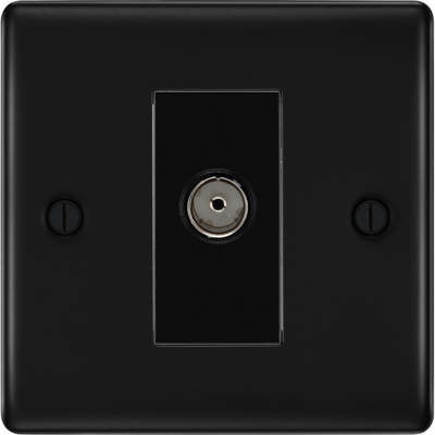 BG Nexus Metal Matt Black Co-axial Socket NFB60B by British General (BG-NFB60B)