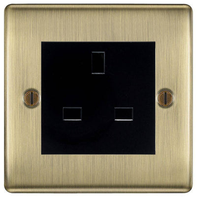 BG Nexus Metal Antique Brass 13A Unswitched Socket NAB23B by British General (BG-NAB23B)