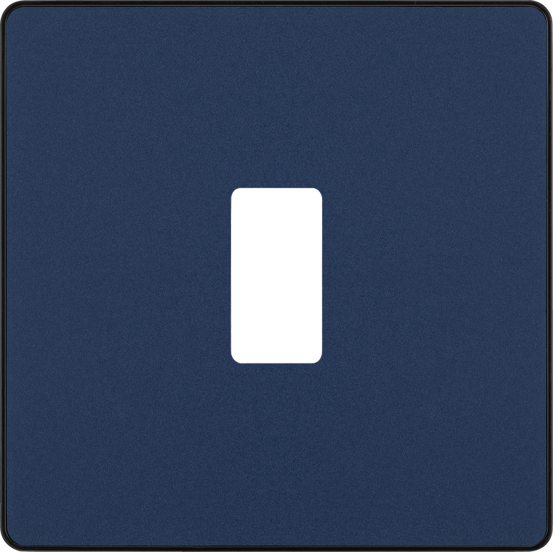 BG RPCDDB1B Evolve Grid Matt Blue 1 Module Square Front Plate - Black Trim
