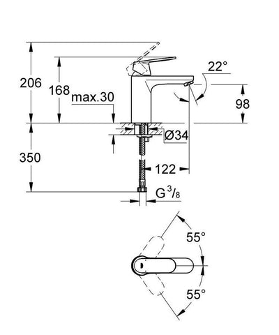 Grohe EUROSMART COSMOPOLITAN Basin Mixer Tap - 23327000 by Grohe (GROHE-23327000)