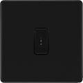 BG Flatplate Screwless Matt Black 2 Way Single Pole Secret Key Switch FFB12KY