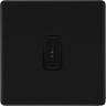 BG Flatplate Screwless Matt Black 2 Way Single Pole Secret Key Switch FFB12KY by British General (BG-FFB12KY)