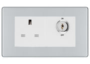 BG Screwless Polished Chrome 13A Double Pole Key Controlled Socket – White Inserts by British General (BG-FPCKYSWSW)