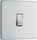 BG Electrical FBS13 Nexus Screwless Flat-Plate Single Intermediate Light Switch Brushed Steel 10A