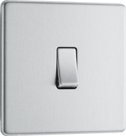BG Electrical FBS13 Nexus Screwless Flat-Plate Single Intermediate Light Switch Brushed Steel 10A by British General (BG-FBS13-Shopify-SA_1)