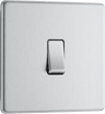 BG Electrical FBS13 Nexus Screwless Flat-Plate Single Intermediate Light Switch Brushed Steel 10A by British General (BG-FBS13-Shopify-SA_1)
