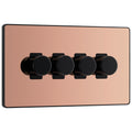 BG Evolve Polished Copper 4 Gang Custom Grid Dimmer Light Switch PCDPC84B