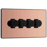 BG Evolve Polished Copper 4 Gang Custom Grid Dimmer Light Switch PCDPC84B by British General (Evolve-PC-CUSTOM-4GANG-4xDIMMER)