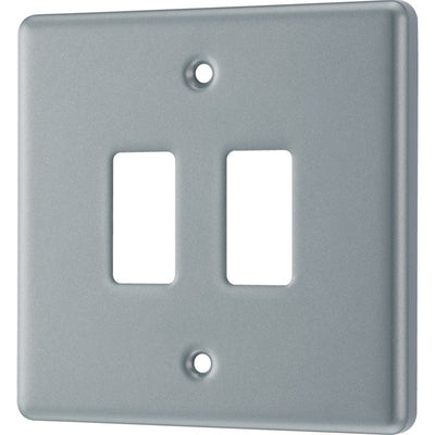 BG RMC2 Nexus Grid Metal Clad | 2 Module Front Plate by British General (BG-RMC2)