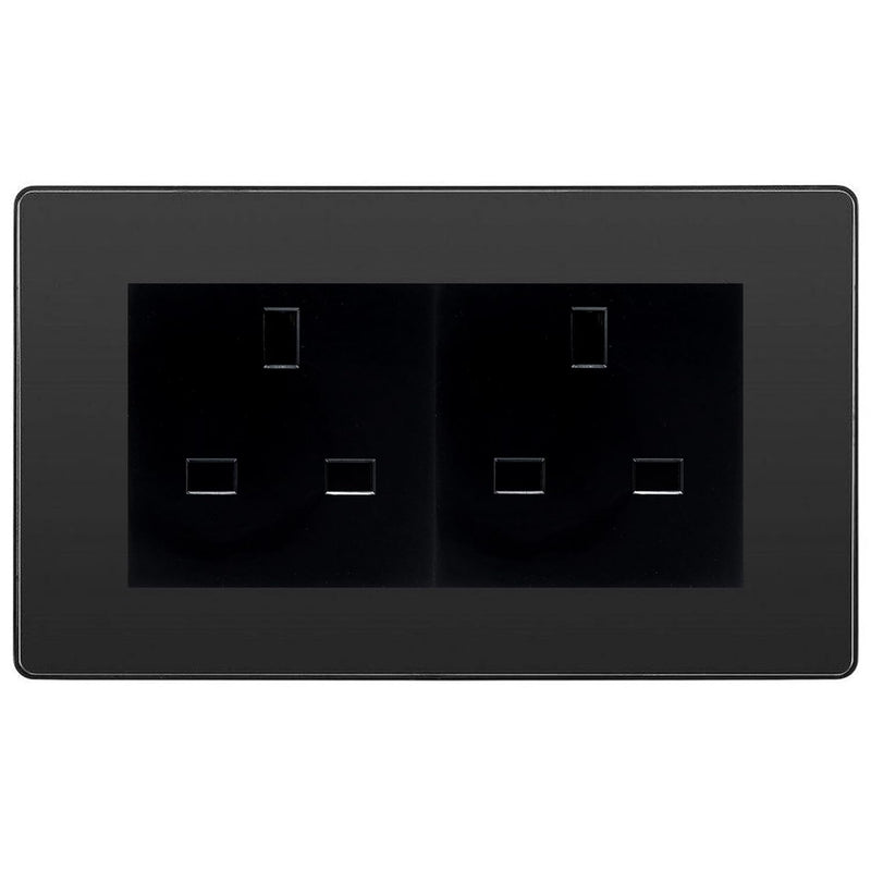 BG Evolve Black Chrome 4 Gang 13A Unswitched Socket - PCDBC4GUSSB