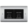 BG Brushed Steel 4G Faceplate with 45W USB A+C Charger Modules – Black Insert by British General (BG-NBSEMR4+EMUSBAC45B)
