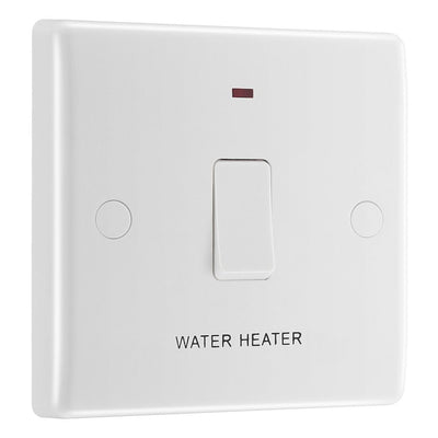 BG Nexus 20A DP Flex Outlet Neon 'Water Heater' Switch & 50mm Pattress Back Box