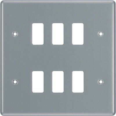 BG RMC6 Nexus Grid Metal Clad | 6 Module Front Plate by British General (BG-RMC6)