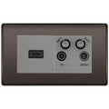 BG Nexus Black Nickel 4G Faceplate with HDMI + TV/FM/SAT Module - Grey Insert