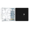 BG Screwless Matt Black 13A Unswitched 13A Fused Spur & Flex Outlet FFB55 with 35mm Steel Back Box by British General