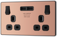 BG Evolve PCDCP22U3B Polished Copper 2 Gang 13A 2x USB-A 3.1A Switched Socket Outlet - Black Insert