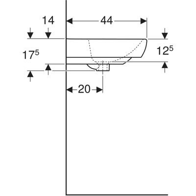 Geberit Selnova Square Countertop Basin 550mm - 1 Tap Hole - 501.462.00.6 by Geberit (Geberit-501.462.00.6)