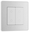 BG PCDBSTDS2W Brushed Steel Evolve 2 Gang 200W Trailing Edge Secondary Touch Dimmer - White Insert CODE: PCDBSTDS2W Write a review... by British General (BG-PCDBSTDS2W-Shopify-SA_1)
