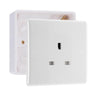BG Nexus 13A Single Unswitched Power Socket White & 32mm Pattress Back Box by British General (BG-823+891)