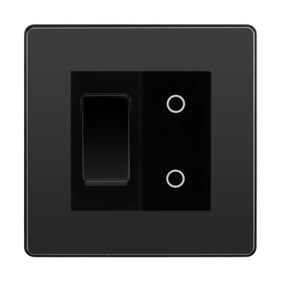BG Evolve Black Chrome Custom Switch 1x 2 Way Switch 1x Secondary Touch Dimmer by British General (EVOLVE-BC-2G-1X 2-WAY SWITCH-1X STD-BI)